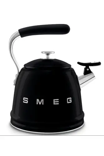 Чайник свистящий 2,3 литра в стиле 50-х годов, черный - SMEG (1)
