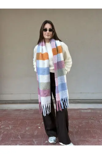 Cairo Bouclé 100% Buklet Premium Atkı-GÜL KURUSU - NOVON (1)