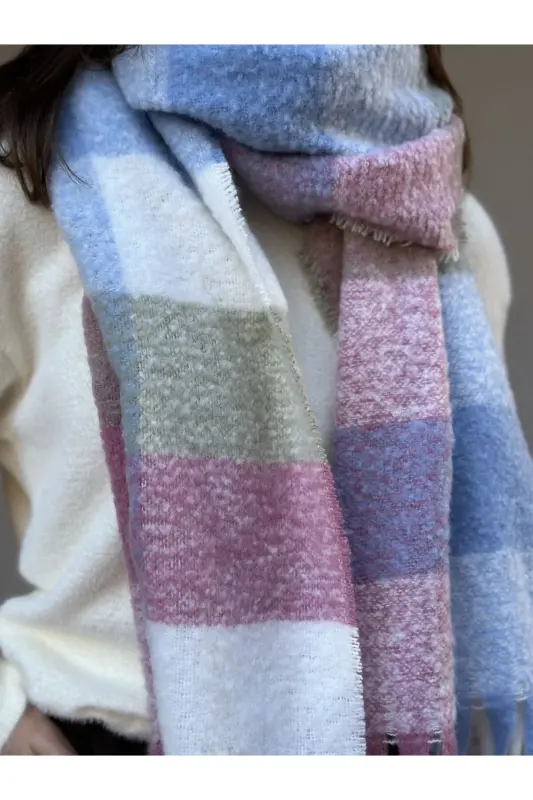 Cairo Bouclé 100% Buklet Premium Atkı-GÜL KURUSU - 6