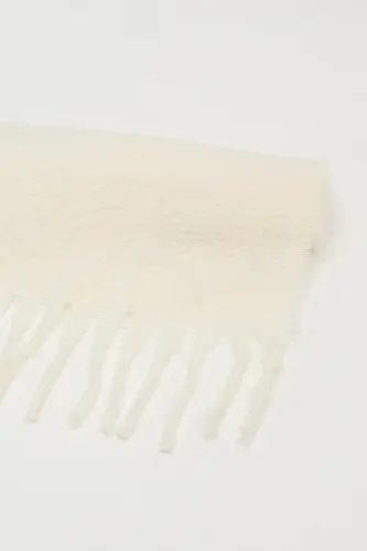 Cairo Bouclé 100% Buklet Soft Touch Kemik Rengi Premium Atkı-Beyaz - 5