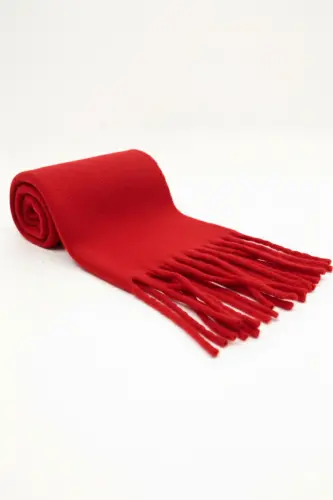 Cairo Bouclé 100% Buklet Soft Touch Premium Trend Bordo Melange Atkı - Moulin Rouge Red - 4
