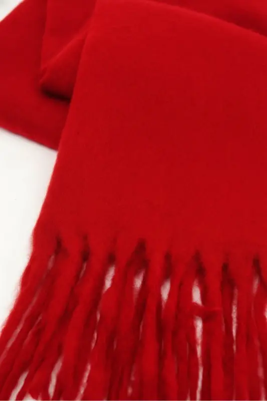 Cairo Bouclé 100% Buklet Soft Touch Premium Trend Bordo Melange Atkı - Moulin Rouge Red - 5