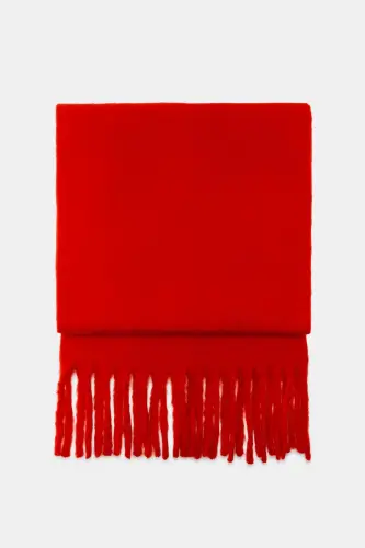 Cairo Bouclé 100% Buklet Soft Touch Premium Trend Bordo Melange Atkı - Moulin Rouge Red - 6