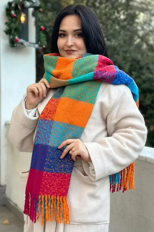 Cairo Bouclé 100% Boucle Premium Scarf-Turquoise - 1