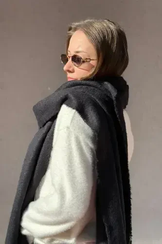 Cairo Bouclé 100% Boucle Soft Touch Premium Scarf-Black - 5