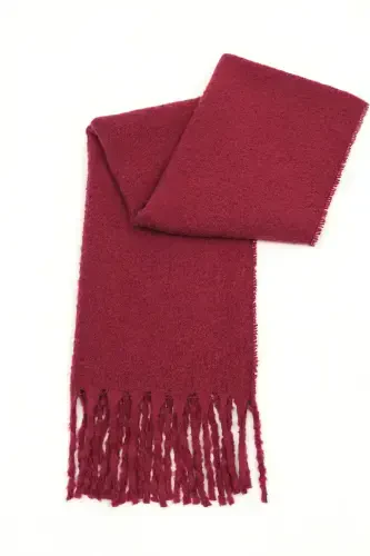 Cairo Bouclé 100% Boucle Soft Touch Premium Trend Burgundy Scarf-Burgundy - 6