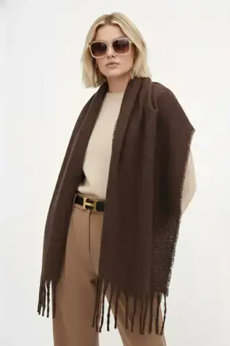 Cairo Bouclé 100% Buklet Soft Touch Premium Trend Achchiq Qahva Mocha Sharf - Achchiq Qahva - 3