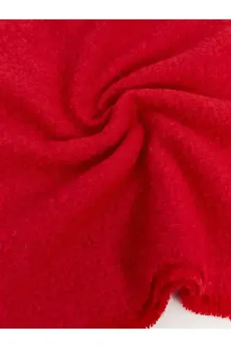 Cairo Bouclé 100% Buklet Soft Touch Premium Trend Bordo Melange Atkı-Moulin Rouge Red - MODAZONE (1)