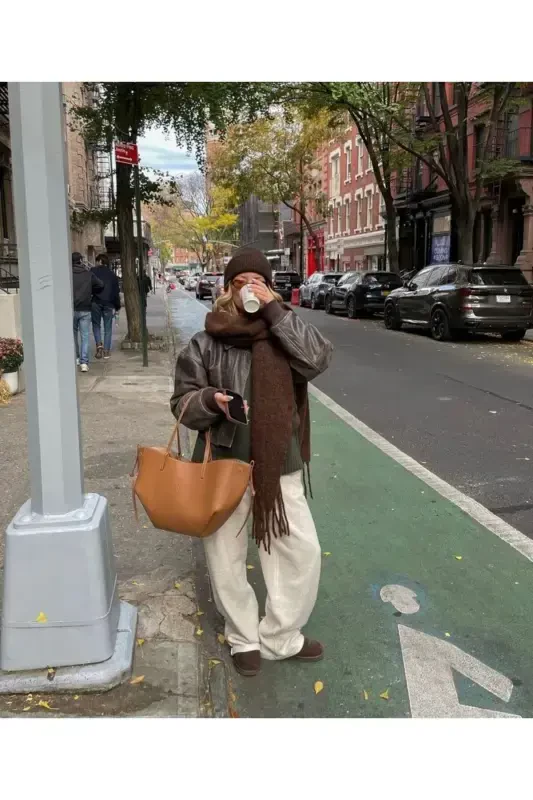 Cairo Bouclé 100% Buklet Soft Touch Premium Trend Acı Kahve Mocha Atkı-Acı Kahve - 1