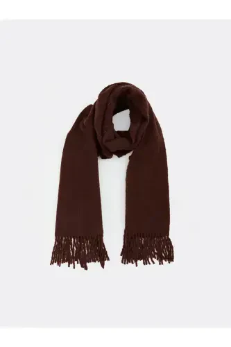 Cairo Bouclé 100% Buklet Soft Touch Premium Trend Acı Kahve Mocha Atkı-Acı Kahve - 2