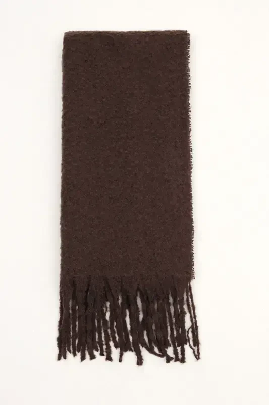 Cairo Bouclé 100% Buklet Soft Touch Premium Trend Acı Kahve Mocha Atkı-Acı Kahve - 5