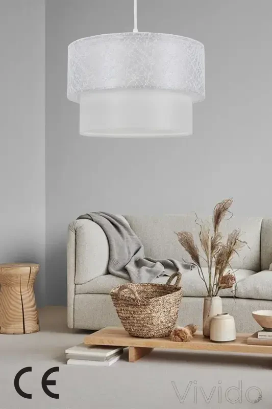 Cake Chandelier Lace White-White - VIVIDO ABAJUR