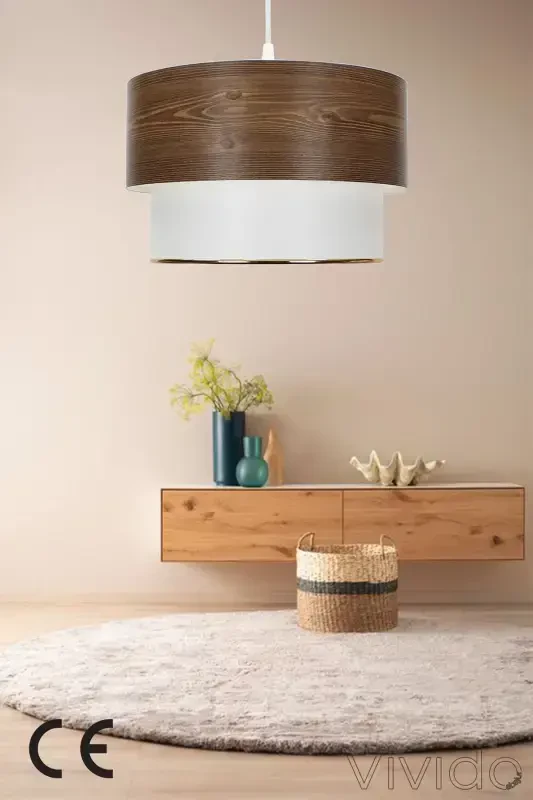 Cake Pendant Chandelier Wood Patterned-Wood - 1