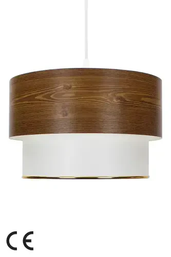 Cake Pendant Chandelier Wood Patterned-Wood - VIVIDO ABAJUR (1)