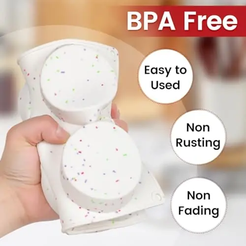 CAKETIME Muffin Top Pan, Silicone Egg Molds for Breakfast Sandwiches 3 Inch Round Baking Pan for Oven English Muffins, Whoopie Pies, Corn Bread, Bites, Tarts 2 Pack Confetti - 5