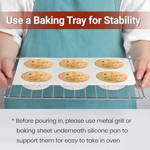 CAKETIME Muffin Top Pan, Silicone Egg Molds for Breakfast Sandwiches 3 Inch Round Baking Pan for Oven English Muffins, Whoopie Pies, Corn Bread, Egg bites, Tarts 3 Pack Confetti - CAKETIME (1)
