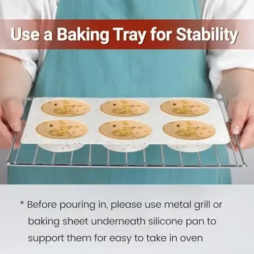 CAKETIME Muffin Top Pan, Silicone Egg Molds for Breakfast Sandwiches 3 Inch Round Baking Pan for Oven English Muffins, Whoopie Pies, Corn Bread, Egg bites, Tarts 3 Pack Confetti - 2