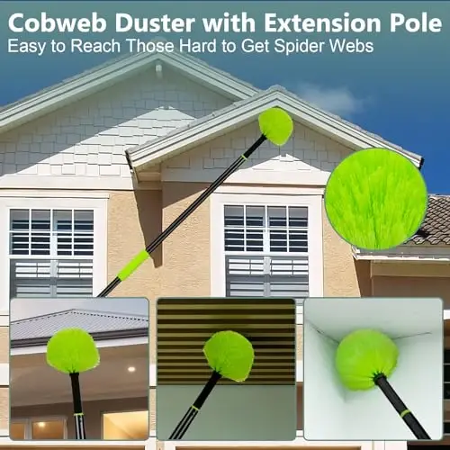 CALBEAU 15 Foot Dusters for Cleaning, Duster with Extension Pole 7-15ft, Microfiber Feather Duster Used for Cleaning Ceiling Fan, High Window, Blinds, Shutters, Sofa, Cobweb Duster for Home (14 PCS) - 3