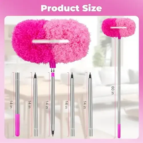 CALBEAU Shift shifokorlari Duster 60 dyuymli uzatma paneli bilan, yuqori Shift shifokorlari pichoqlari uchun tozalagichlar, to'plami uchun tozalagichlar Saqlash sumkasi bilan, oilalar uchun tozalash vositalari - 6