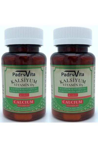 Calcium (Calcium Citrate) and Vitamin D3 60 Tablets 2-Pack - 3