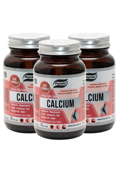 Calcium Magnesium Zinc - 60 Tablets X 3 Pack (CALCİUM MAGNESİUM ZİNC) - PHYTODEF