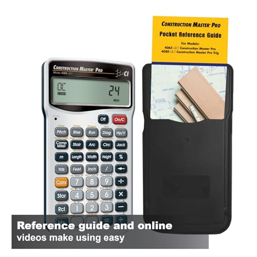 Calculated Industries 4065 Construction Master Pro Advanced Construction Math Feet-Inch-Fraction Calculator for Contractors, Estimators, Builders, Framers, Remodelers, Renovators and Carpenters - 4