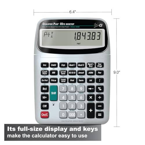 Calculated Industries 43430 Qualifier Plus IIIfx Desktop PRO Real Estate Mortgage Finance Calculator | Clearly-Labeled Keys | Buyer Pre-Qualifying | Payments, Amortizations, ARMs, Combos, FHA/VA, More - 2