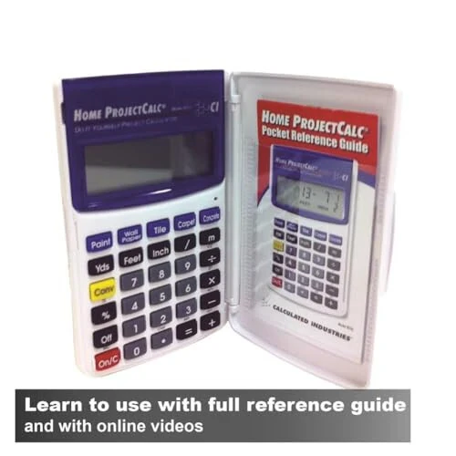 Calculated Industries 8510 Home ProjectCalc Do-It-Yourselfers Feet-Inch-Fraction Project Calculator | Dedicated Keys for Estimating Material Quantities and Costs for Home Handymen and DIYs , White Small - 6