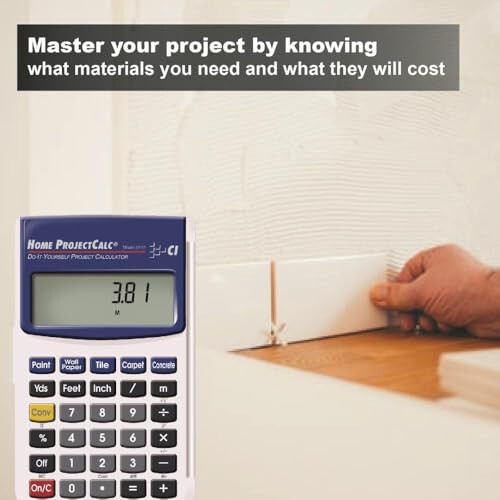 Calculated Industries 8510 Home ProjectCalc Калькулятор проектов «Сделай сам» в футах-дюймах-дробях | Специальные клавиши для оценки количества и стоимости материалов для домашних мастеров и тех, кто любит делать все своими руками, белый, маленький - 3