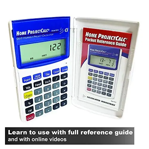 Calculated Industries 8510 Home ProjectCalc Калькулятор проектов «Сделай сам» в футах-дюймах-дробях | Специальные клавиши для оценки количества и стоимости материалов для домашних мастеров и тех, кто любит делать все своими руками, белый, маленький - 1