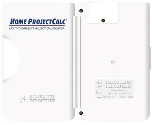 Calculated Industries 8510 Home ProjectCalc O‘z-o‘zidan bajaruvchilar uchun fut-dyuym-kسرlar loyiha hisoblagichi | Uy ustalari va o‘z-o‘zidan bajaruvchilar uchun materiallar miqdori va xarajatlarini baholash uchun maxsus tugmalar, oq kichkina - 1