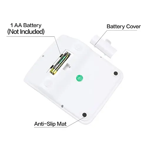 Calculator, Deli Standard Function Desktop Calculators with 12 Digit Large LCD Display and Sensitive Button, Solar Battery Dual Power Office Calculator, White - 5