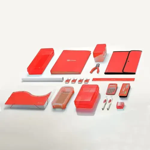 Calculator Red, Basic Small Solar and Battery Operated, Large Display Four Function, Auto Powered Handheld Calculator School and Kids Available in Green, Blue, Purple, Grey, Pink, 1 PK – by Enday - 7