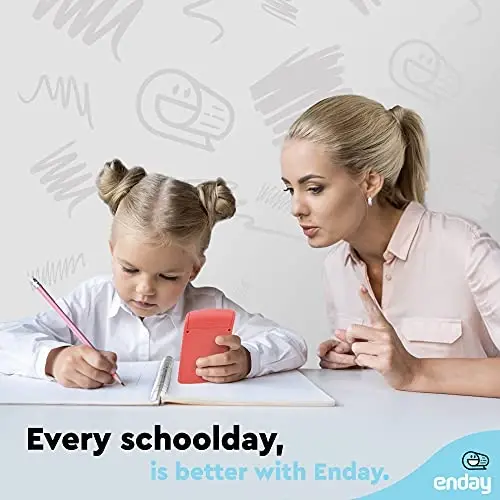 Calculator Red, Basic Small Solar and Battery Operated, Large Display Four Function, Auto Powered Handheld Calculator School and Kids Available in Green, Blue, Purple, Grey, Pink, 1 PK – by Enday - 5