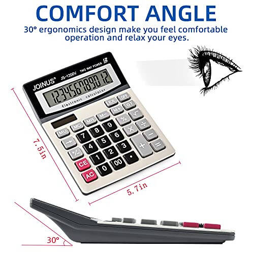 Calculator, Standard Function Desktop Calculator with 12-Digit Large LCD Display and Big Sensitive Computer Keys, Solar Battery Dual Power Calculator，Easy to use Basic Calculator - 2