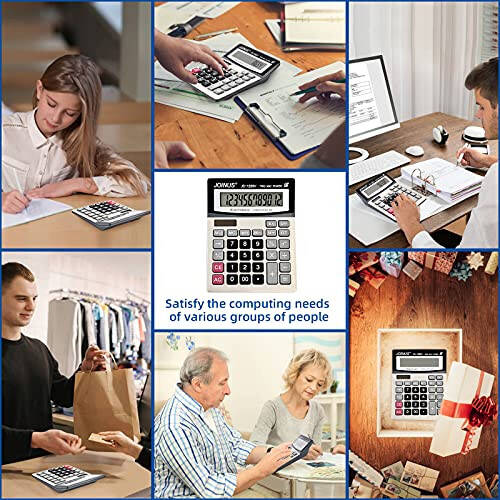 Calculator, Standard Function Desktop Calculator with 12-Digit Large LCD Display and Big Sensitive Computer Keys, Solar Battery Dual Power Calculator，Easy to use Basic Calculator - 7