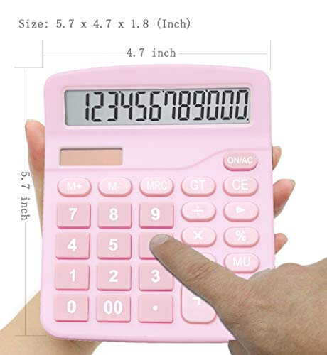 Calculators, BESTWYA 12-Digit Dual Power Handheld Desktop Calculator with Large LCD Display Big Sensitive Button (Pack of 1) - 13