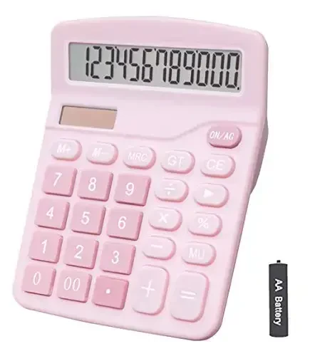 Calculators, BESTWYA 12-Digit Dual Power Handheld Desktop Calculator with Large LCD Display Big Sensitive Button (Pack of 1) - BESTWYA