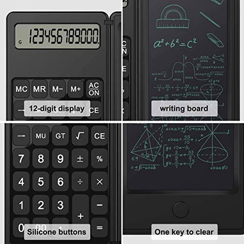 Calculators,JEOEUS,Doodle Pad Calculators,kids calculator，Calculator with Writing Tablet，Calculator Desktop,6 LCD Writing TabletCalculator12 Digit Display, Electronic Board Drawing/Memo Pads - 5