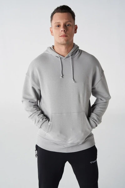 Erkek Sweatshirt Gri 921755-2521 Modazonelcaleb Hoodıe - 1