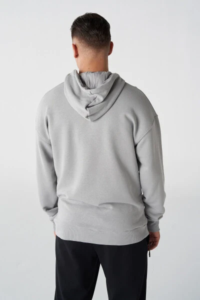 Erkek Sweatshirt Gri 921755-2521 Modazonelcaleb Hoodıe - 3