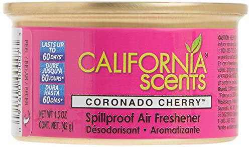 California Scents brendi Can havo tozalagich va hidni yo'q qiluvchi, 12 ta to'plam, uy va avtomobil uchun, to'kilmaydigan idishlar, Coronado gilos, yangi va jasur, har biri 1,5 untsiya - 3