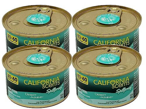 California Scents Dökülmeye Karşı Organik Hava Temizleyici, Çöl Yasemini, 1.5 Onsluk Kavanoz (4'lü Paket) - 1