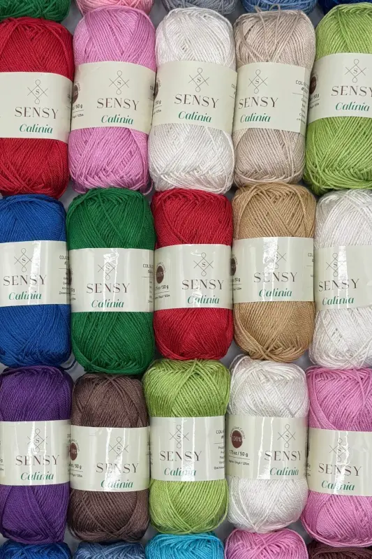 Calinia 100% Mercerized Cotton Knitting Yarn, Lace Yarn, - 7