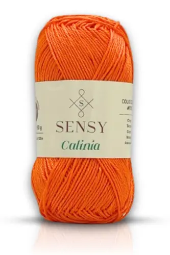 Calinia 100% Mercerized Cotton Knitting Yarn, Lace Yarn, Crochet Thread, Giza Egyptian Cotton Mercerized Yarn Orange-Orange 