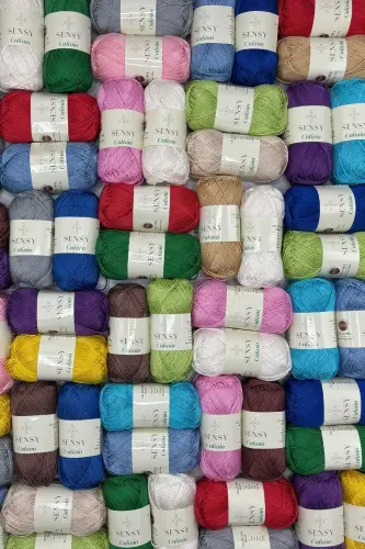 Calinia 100% Mercerized Cotton Knitting Yarn, Lace Yarn, Crochet Thread, Giza Egyptian Cotton Mercerized Yarn Orange-Orange - 8