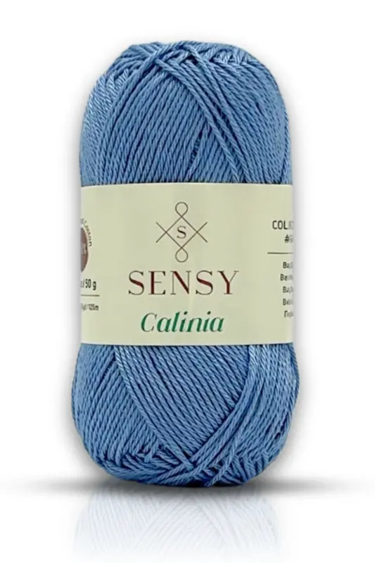 Calinia 100% Mercerized Cotton Knitting Yarn, Lace Yarn, Crochet Yarn, Giza Egyptian Cotton Baby Blue-Baby Blue - SENSY