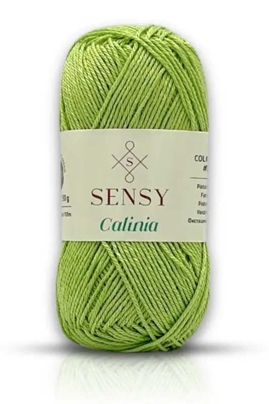 Calinia 100% Mercerized Cotton Knitting Yarn, Lace Yarn, Crochet Yarn, Giza Egyptian Cotton Pistachio Green-Pistachio Green - 1