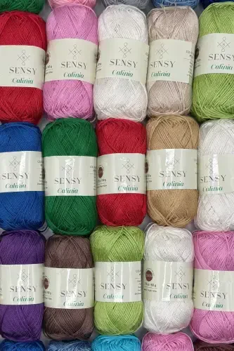 Calinia 100% Mercerized Cotton Knitting Yarn, Lace Yarn, Crochet Yarn, Giza Egyptian Cotton Yarn Green-Green - 11