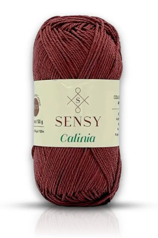Calinia 100% Merserize Paxta O'rash Ip, To'r Ip, Tığ Ip, Giza Misr Paxtasi Jigarrang-Jigarrang - SENSY